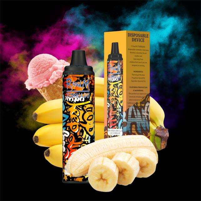 RandM Tornado 6000 Airflow Control Vape Pod Gerät 1St 04LD297 - RandM Vape Deutschland Kaufen Bananen-Vanille-Eis