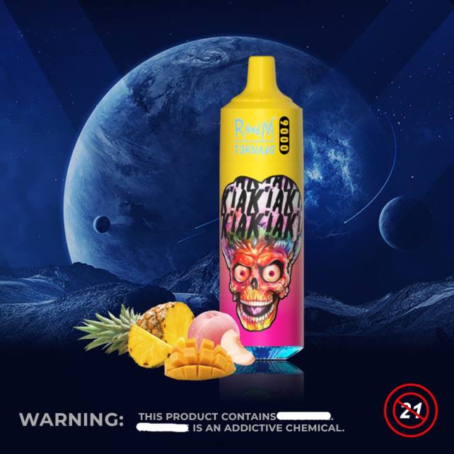 RandM Tornado 9000 Vape Pod Gerät 1 Stück Version 1 04LD133 - RandM Vape München pfirsichfarbene Mango-Ananas