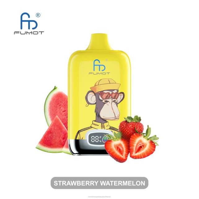 Fumot Original RandM Digital Box 12000-Batterie- und Flüssigkeitsanzeige-Vape-Gerät 04LD5 - RandM Deutschland Erdbeerwassermelone