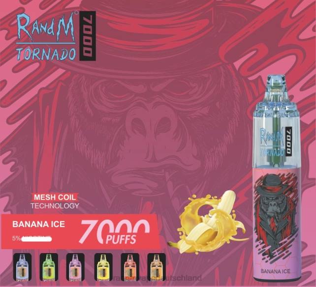 RandM Tornado 7000 Airflow Control Vape-Gerät 1St 04LD172 - RandM Tornado Berlin Bananeneis