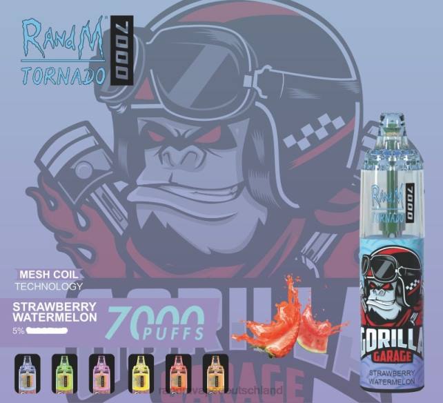 RandM Tornado 7000 Airflow Control Vape-Gerät 1St 04LD178 - RandM Vape Kaufen Deutschland Erdbeerwassermelone